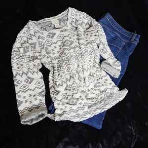 AJ By Andrea Jovine Aztec Print Sweater sz Lg